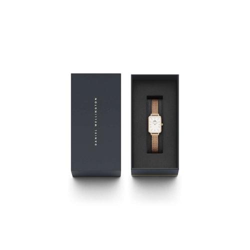 [Official Shop / 2-Year Warranty / Official Import] Daniel Wellington DW Women's Quadro Watch, 20x26mm, Pressed Melrose White, Square, Stylish, Cute,