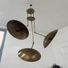 Modern Raw Brass Sputnik Chandelier 3-Light Domed Pendant Home, Office Decor