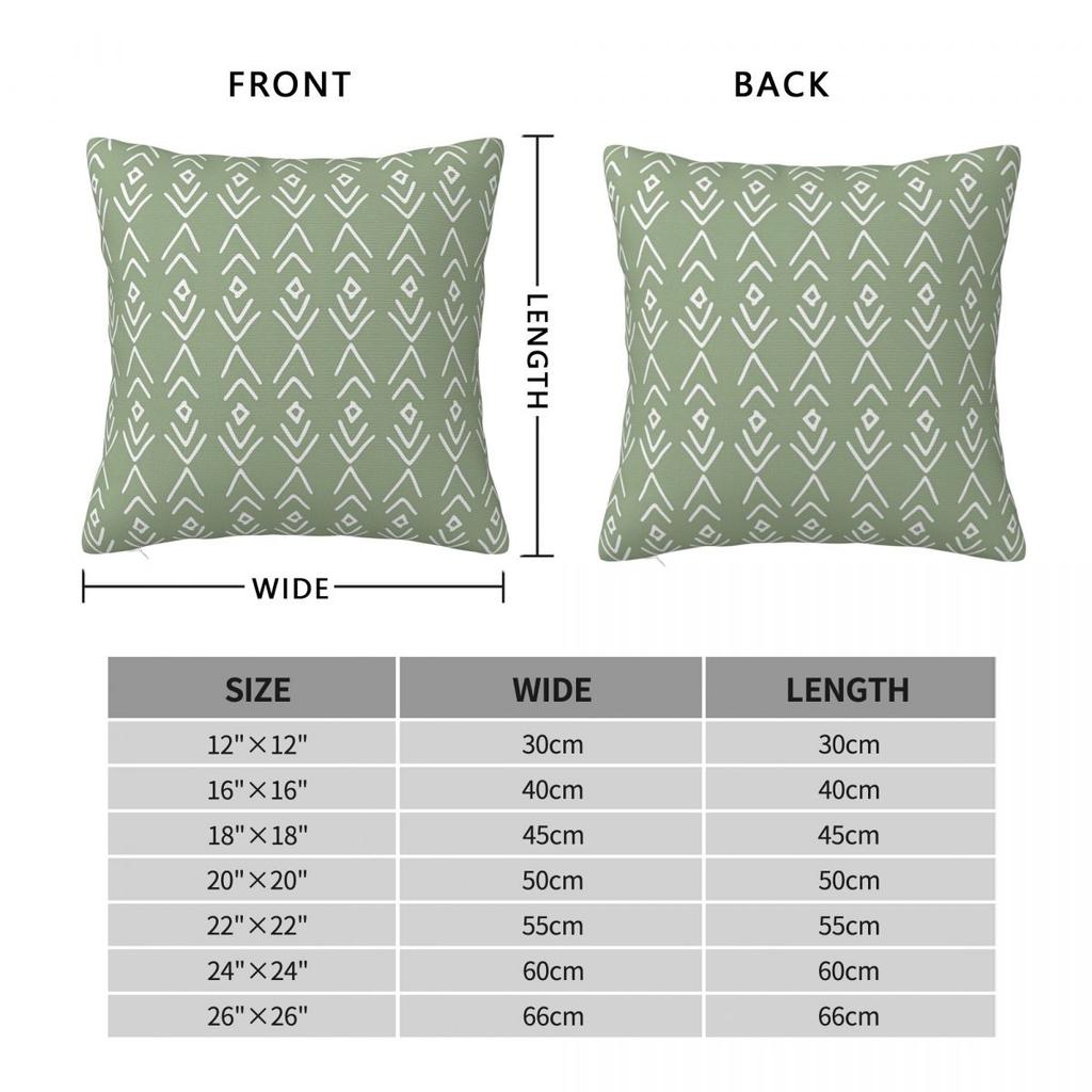 African Mudcloth Sage Green Pillowcase Polyester Linen Velvet Printed Zip Decor Throw Pillow Case Home Cushion Case