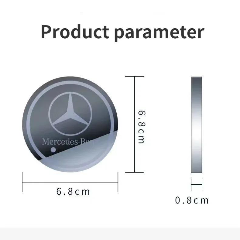 2pcs Interior Light Coaster LED Illuminated Car Water Cup Coaster For Mercedes Benz B/C/E/S Class A Class C200L GLC GLE CLA