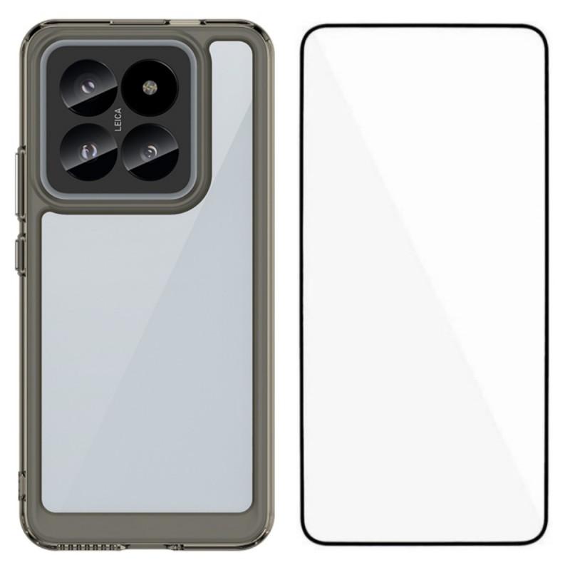 

For Xiaomi 14 Pro Phone Case WANLONFENG XC Series TPU Acrylic Cover with Tempered Glass (Big Lens Hole) C