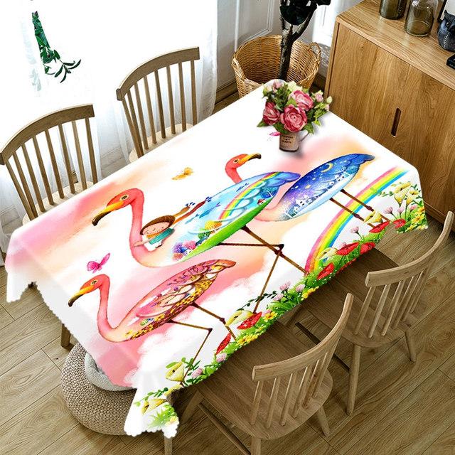 

Красочные цветы и фламинго скатерть пылезащитный утолщенный хлопок прямоугольный круглый стол скатерть для свадьбы пикник вечеринка 40 X 40CM