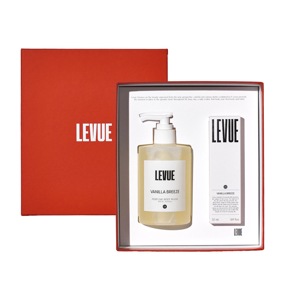 LEVUE Perfume Body Wash & Hand Cream Duo Set (Select 1 of 4) Rose Blossom