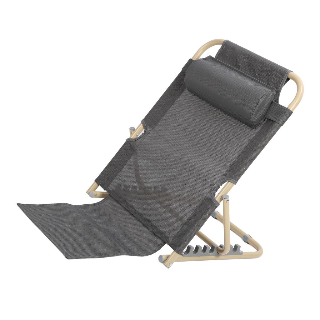 Lifting Bed Backrest 6 Gears Adjustable Folding Sit Up Back Rest Disability Bed Backrest Support L Size Large Gray
