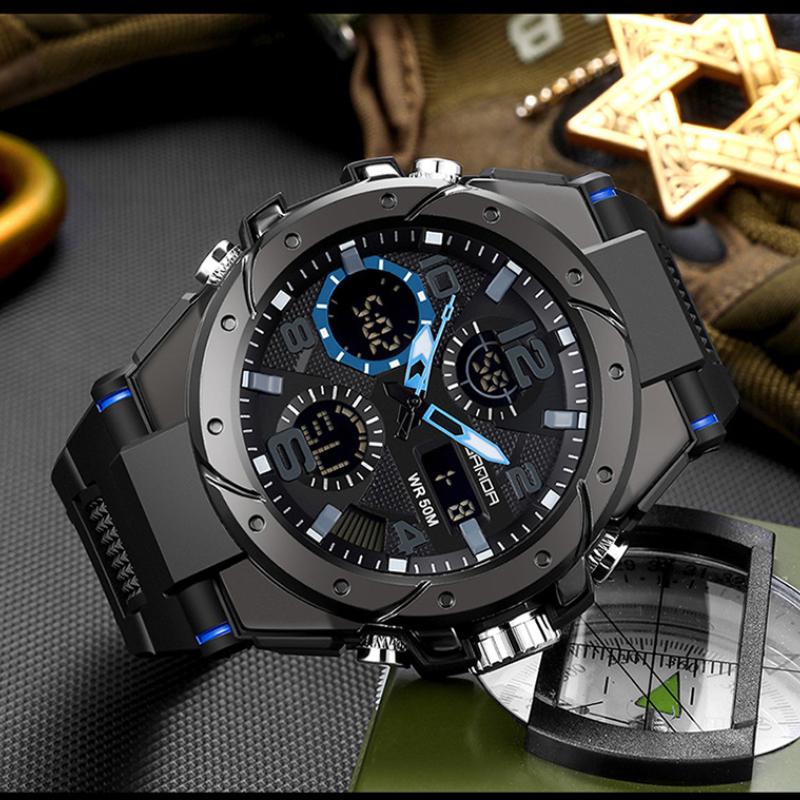 SANDA Electronic Watch Fashion Trend Electronic Watch Luminous Multifunction Watch