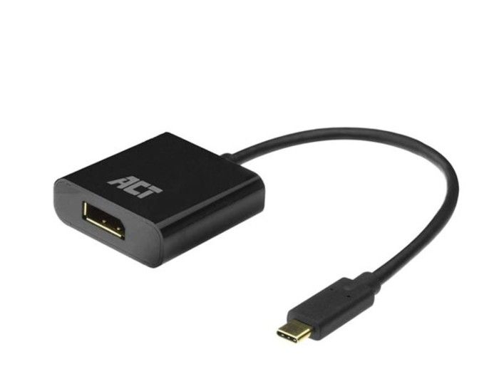 Adaptateur USB-C Vers DisplayPort - ACT - 4K @ 60 Hz - 0.15 M - Noir - Haute Définition