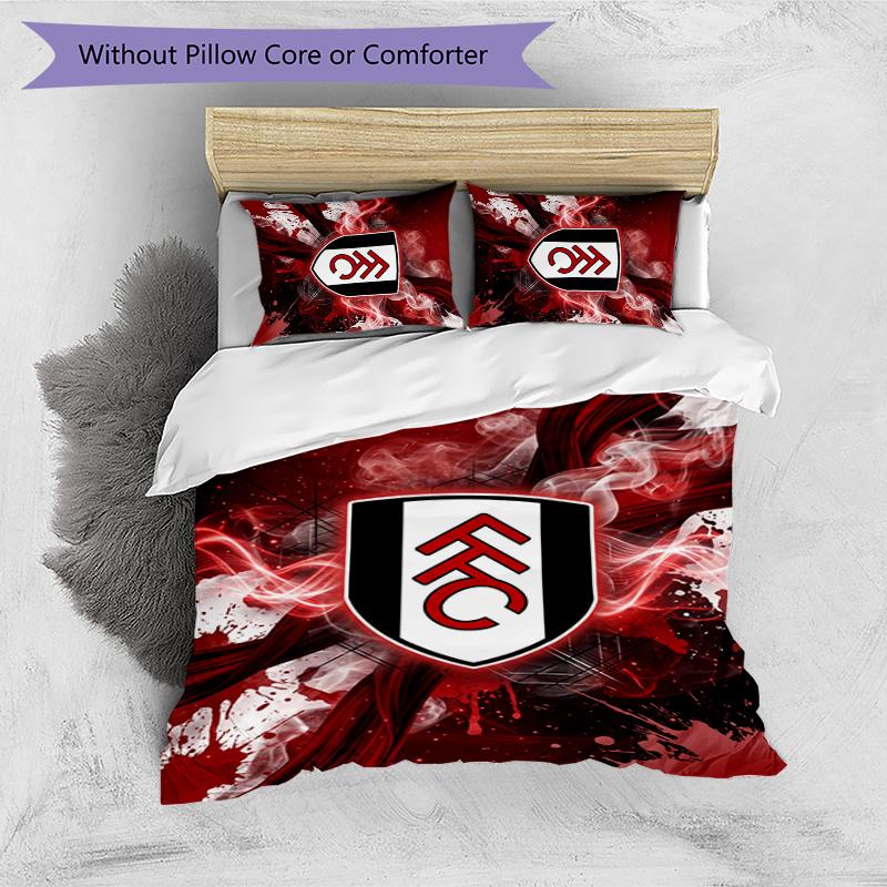 Set Lenzuola Fulham Calcio Stampato 3 Pezzi, Comodo Set Copripiumino per Camera da Letto Amico della Pelle