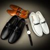 Fashion White Wedding Shoes Weave Men's Shoes Genuine Leather Mens Casual Summer Shoes Luxury Loafers Men Dress Moccasins Big Size 36-47