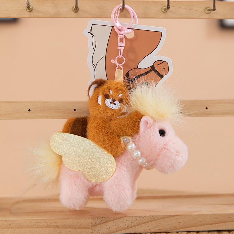 Plüsch-Pony-Schlüsselanhänger: Süßes Pferd Maskottchen Ornament als Geschenk für das Jahrestreffen