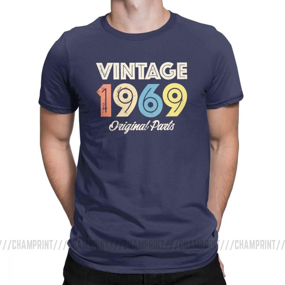 Vintage Retro 1969 Birthday Original Parts 50 Years Old 50Th Birthday Gift T Shirt For Male