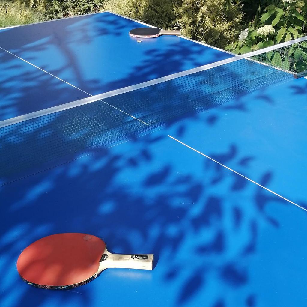 M METERXITY Table Tennis Net Replacement Extendable Ping Pong Net with Plastic Posts for Game Sports Blue and White