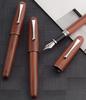 Gullor Natural Wood Fountain Medium Ink Screw Silver Clip Pen, Nib, Converter, Cap,