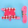 Small Animal Outdoor Walking Harness Pink Plaid Vest Leash Set Chest Strap for Ferret Chinchilla  