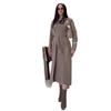 2025 Fall Women's Elegant Round Neck Long-Sleeved Knit Dress & Trench Coat Set