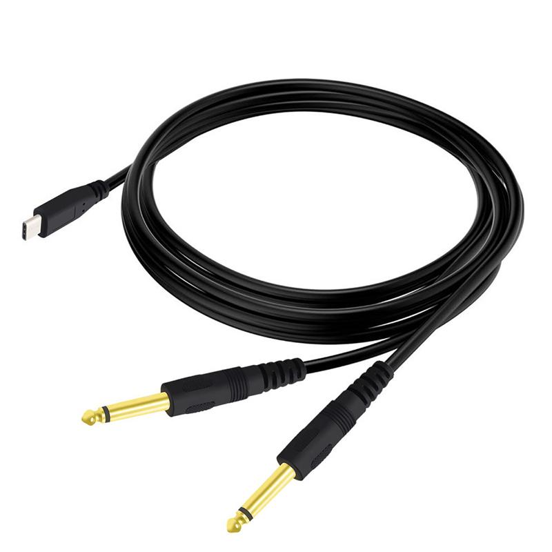 1M 1Na2 Typ-C Na Dvojitý 6,35mm Samec TS Audio Kabel USB-C Na 1/4 Palcový Audio Kabel Y Rozbočovač Samec Pro Telefon Laptop Tablet PC