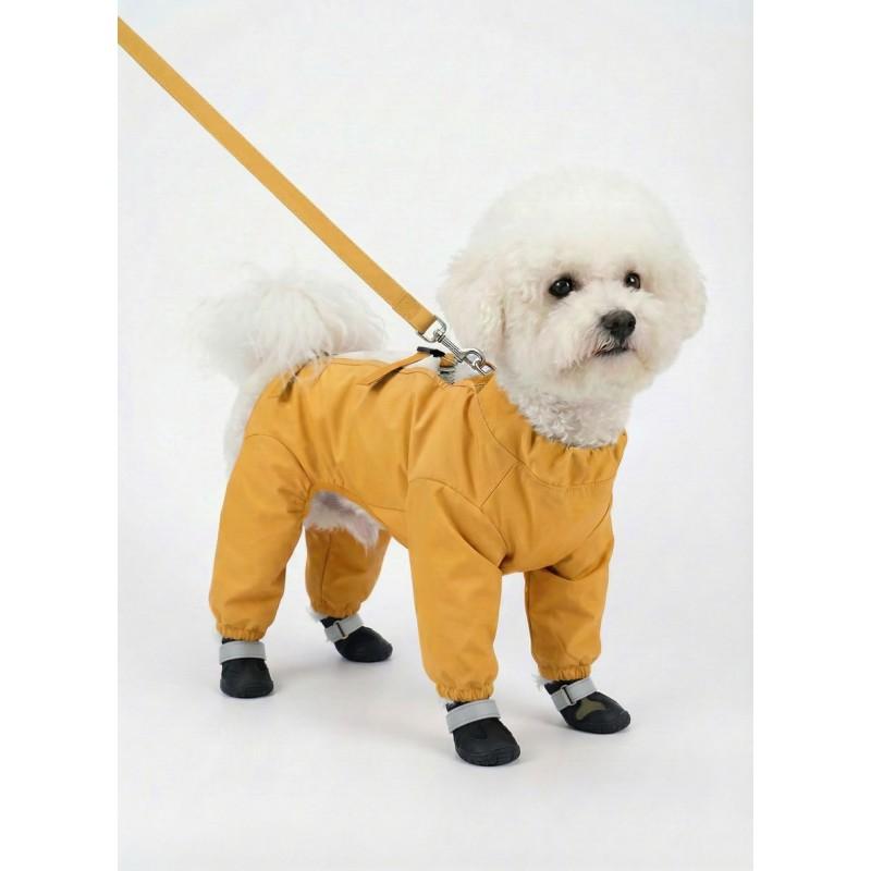 Pet Dog Full-Body Raincoat With Leg Cover Booties Small Medium Large Breeds Outdoor Walk Protection