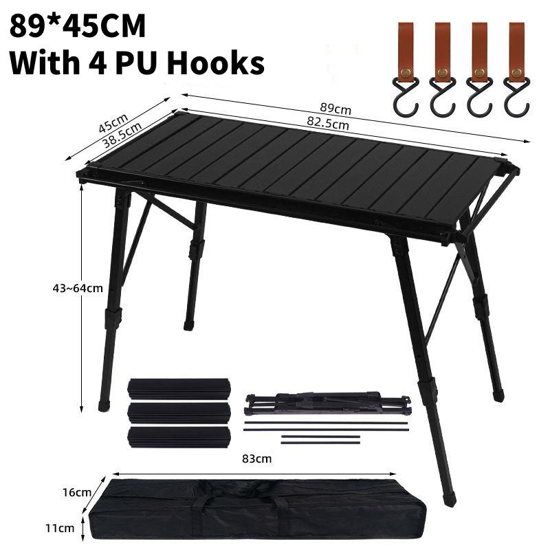 Outdoor IGT Table Adjustable Height Folding Roll Table Gas Stove Barbecue Grill Kit BBQ Picnic Table Camping Equipment