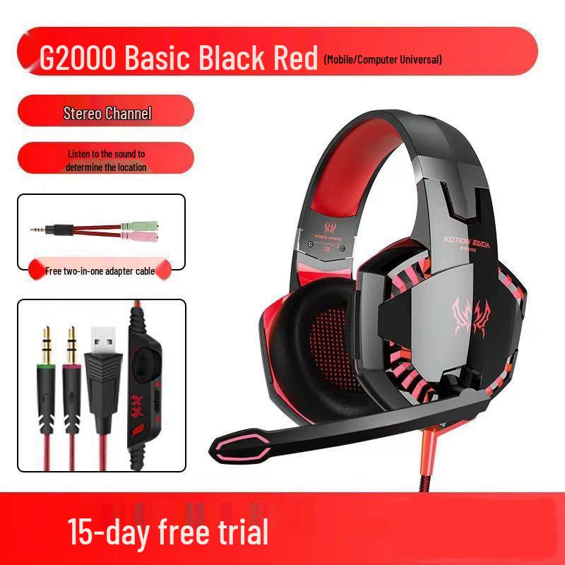 Casque Gaming Circum-Aural Inzhuo G2000 avec Microphone, Basses Profondes pour Musique sur Ordinateur Portable/de Bureau