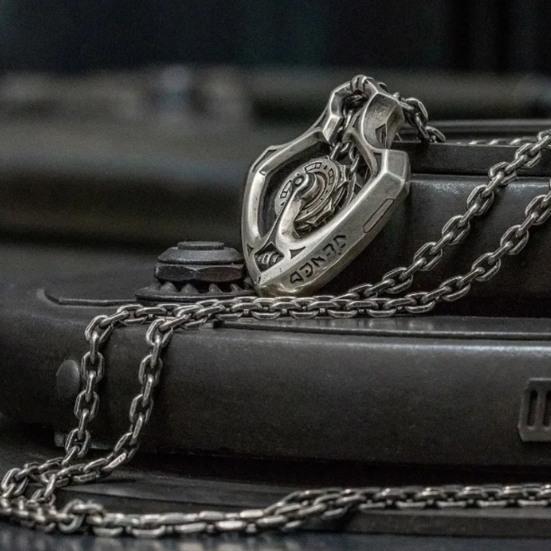 Unisex Halskette Retro Punk Stil Mechanischer Rotierender Zahnrad Anhänger Retro Dicke Kette