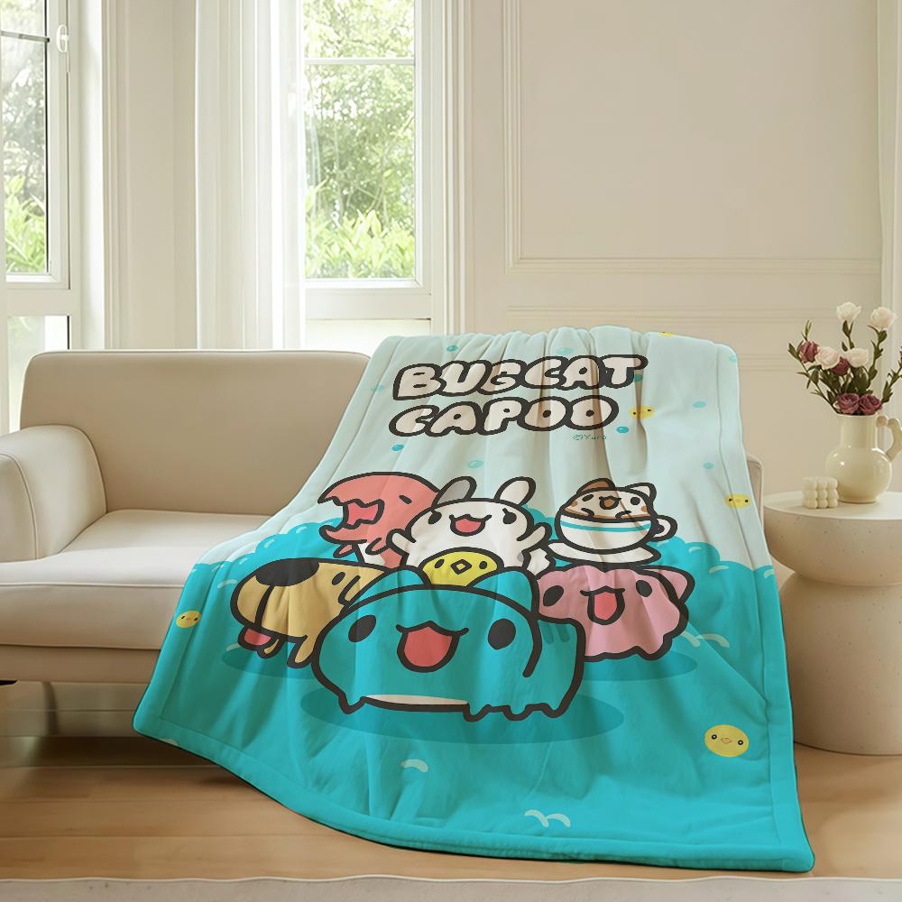 Cartoon cute Capoo Blanket For Sofa Office Bed Plane Travel Sleep Read Relax Camping Soft And Warm
