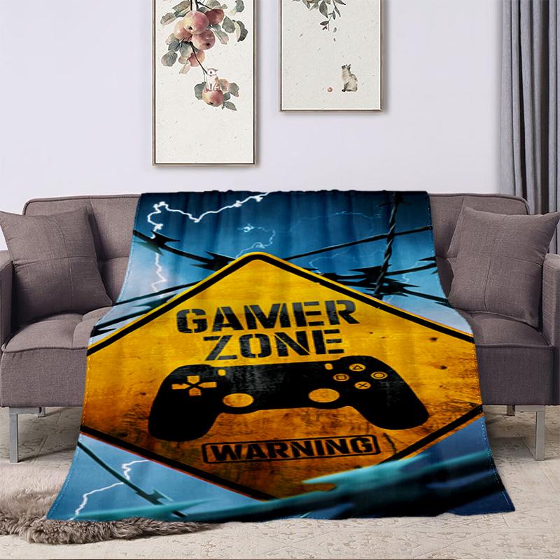 1PC Game Elements printed blanket, all season lightweight home office outdoor nap multifunctional blanket A6