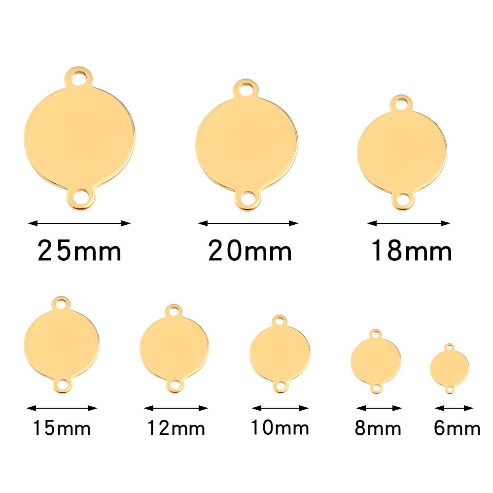 10Pcs Stainless Steel Blank Pendant Multi Size Round Disc Pendant For DIY Logo Hanging Tag Necklaces Jewelry Making Supplies