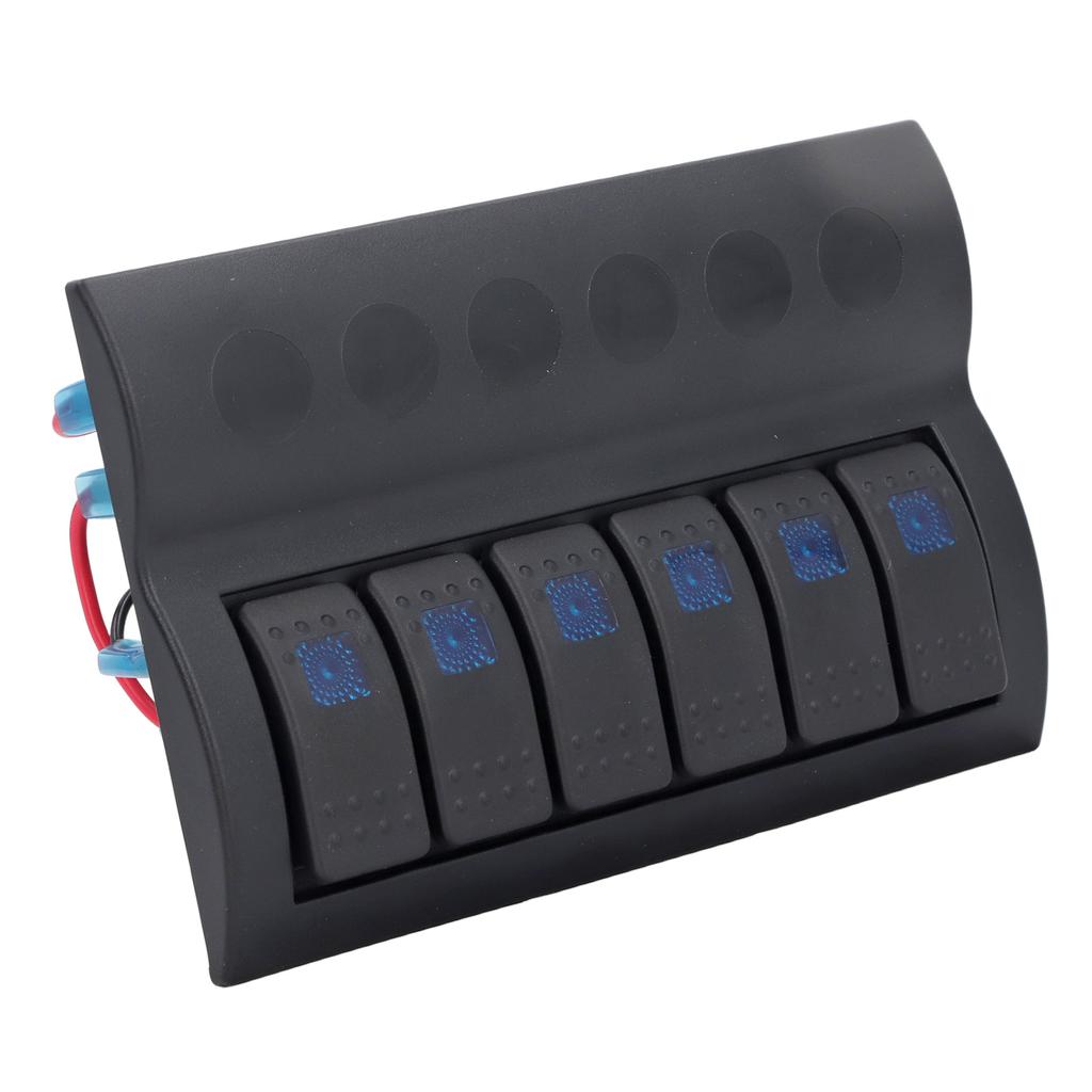 Electrical Switch Panel 6 Gang Pre Wired Blue LED Switch Control Panel with Overload Protector for B