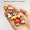 8 Pieces of Decorative Art Mini Emoji Mushroom Statues, Resin, DIY Handmade, Outdoor Succulent Garden Decoration, with Christmas