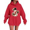 Women's Fashion Casual Long Sleeve Loose Christmas Print Hooded Sweatshirt