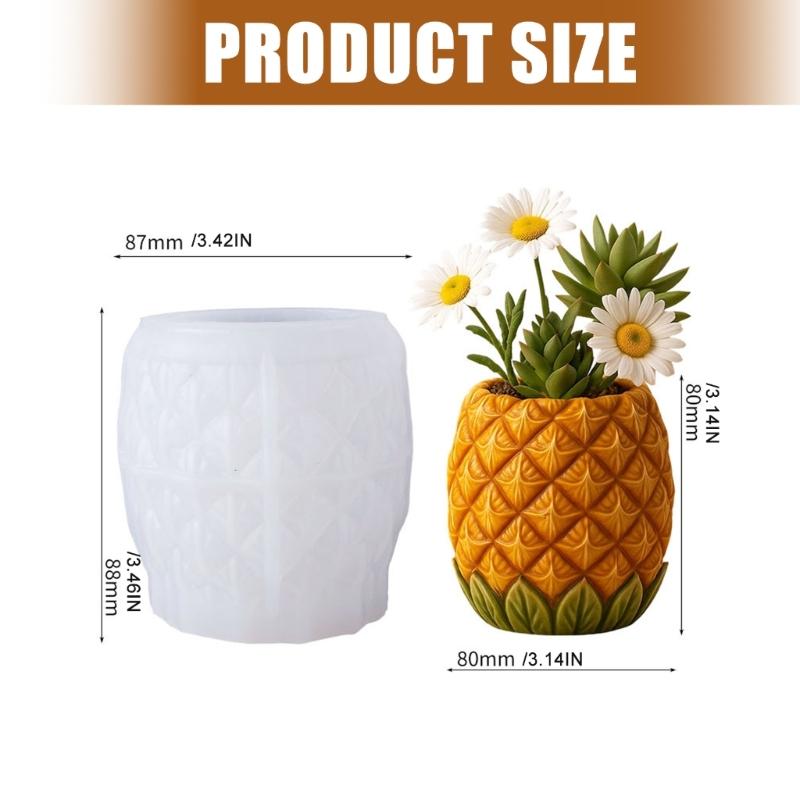 Creative Pineapple Silicone Mold for Handmade Flower Pot Jewelry Holder and Candle Stand Planter Mould