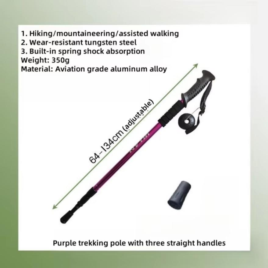 Trekking Poles Shock Absorption Foldable Ultralight Hiking Pole Suitable For Outdoor Camping Mountaineering Backpacking And Trip