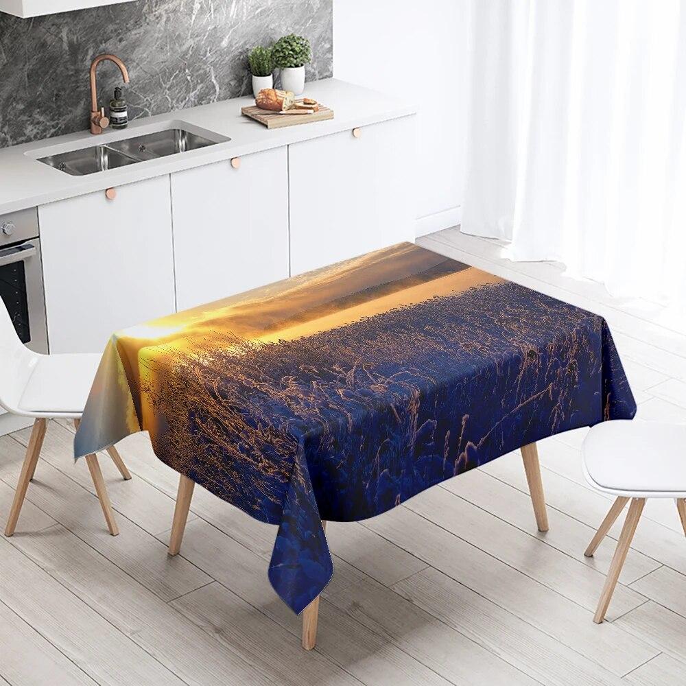 Natural World Landscape Tablecloth Camping  Waterproof Rectangular  Restaurant Table Home Decor