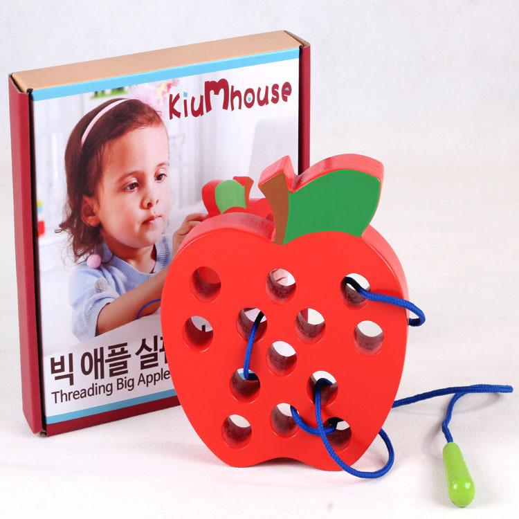 Wooden Diy Educational Toy For Children With Nonelectric Interactive Fruit Puzzle