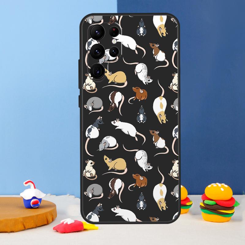 Mouse Rat Phone Case For Samsung Galaxy S25 S24 Ultra S9 S10 S20 S22 S21 S23 Plus S24 FE Cover Coque