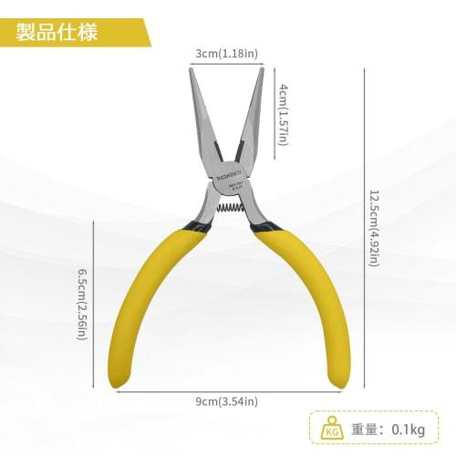 BOOSDEN Needle Nose Pliers, Fine Pointed Pliers, Accessory Pliers, Lightweight and Compact, Craft Tools for Precision Work and Jewelry Making, 10-Piec