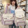 Schoolbag Cute Polka Dot Transparent Pain Bag Backpack Female Student Class Tutoring Tote Bag College Casual Girl Messenger Bag