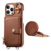 Crossbody Reißverschluss Kartenfach Geldbörse Lederhülle Für iPhone 16 Pro Max 15 Plus 14 13 12 11 Langes Lanyard Haltering Spiegelabdeckung