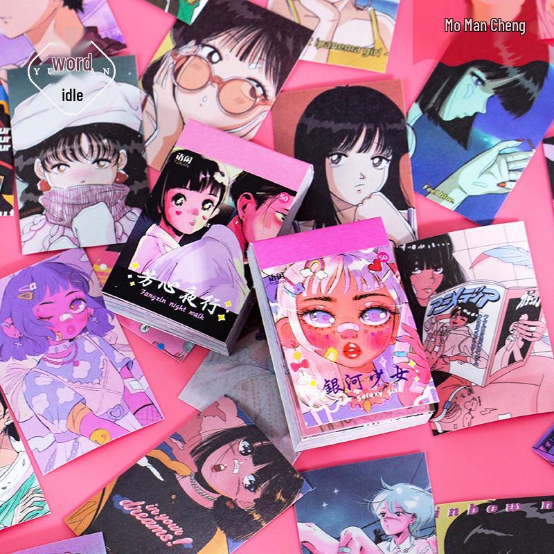 Yu Xian Midnight Sweetheart Sticker Book: Romantic Girl s DIY Journal Stickers, 50 Sheets, 6 Styles Midnight Sweetheart