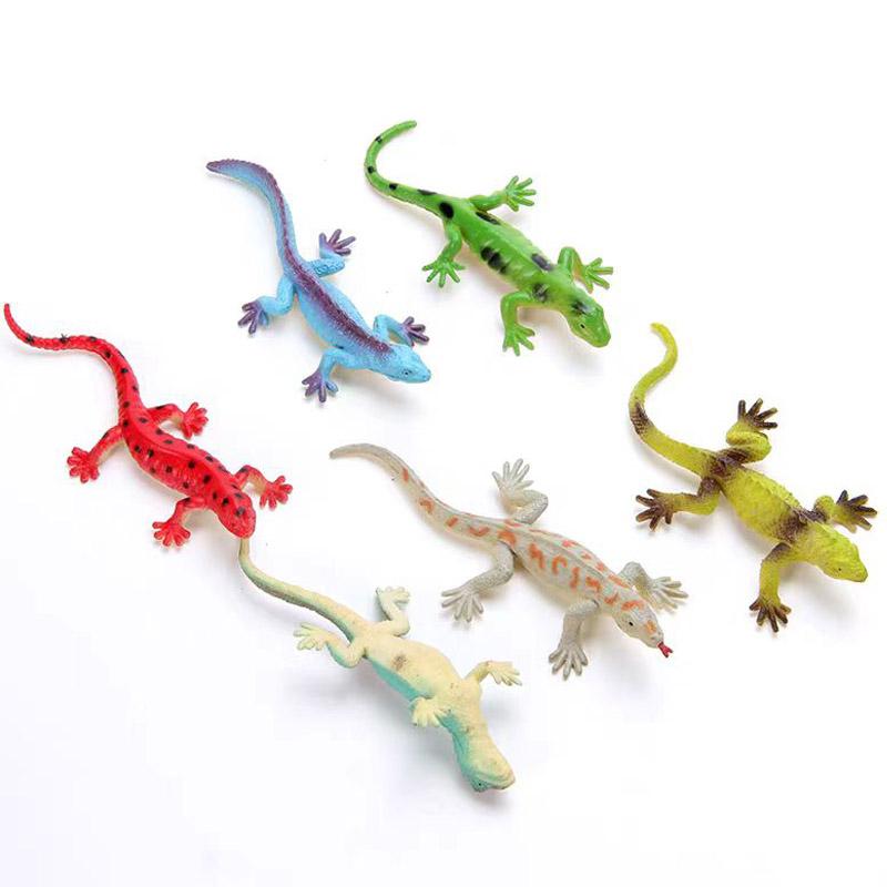 6Pcs Small Plastic Lizard Toys Simulation Reptile Animals Figures Early Educational Kids Classroom Rewards Prizes Party Supplies