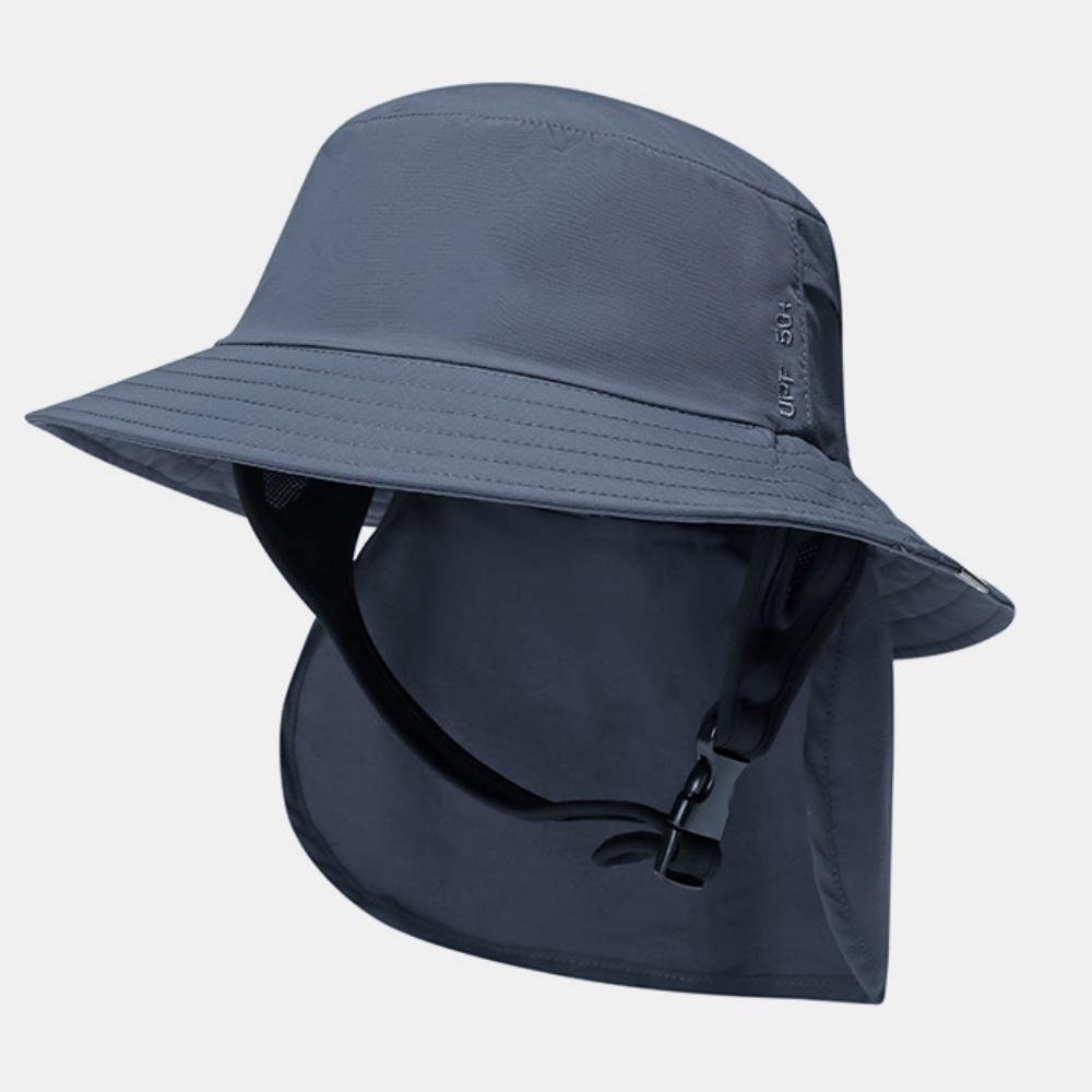Summer Fisherman Hat Beach Sun Protection Unisex Surf Hat Wide Brim Breathable Quick Dry with Detachable Neck Flap Surf Hats