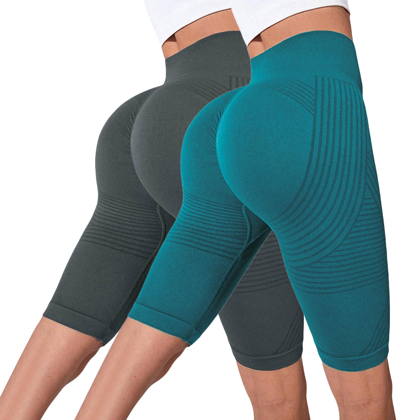 

2PC Women s Casual Seamless Hip Lifting Fitness Pants With Tight Fit And High Waist, Seach Hip Yoga Pants L
