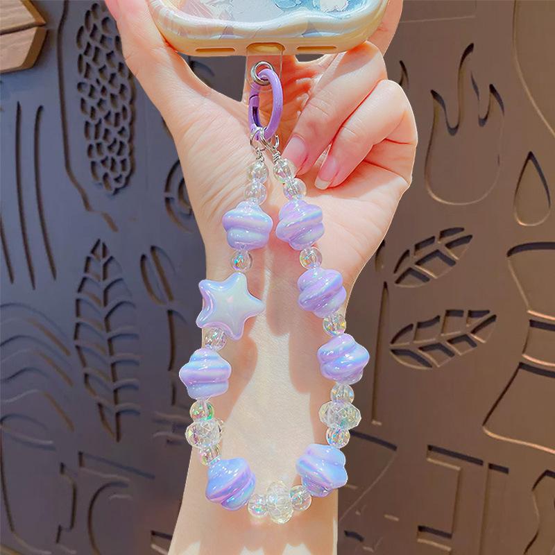 Cute Cartoon Star Beaded Mobile Phone Chain Keychain Pendant Car Schoolbag Key Chain Pendant Creative Small Gift