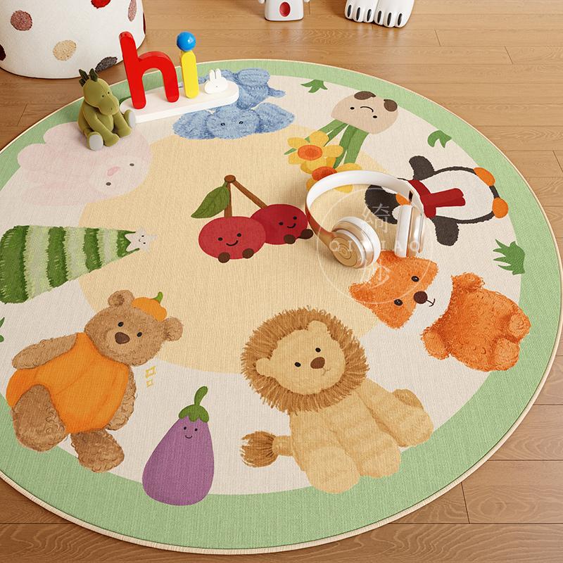 Flanell Rundteppich Cartoon Ankleidezimmer Schlafzimmer Küche Außen Wohnzimmer Sofa Rutschfest Weich Bequem Heimdeko
