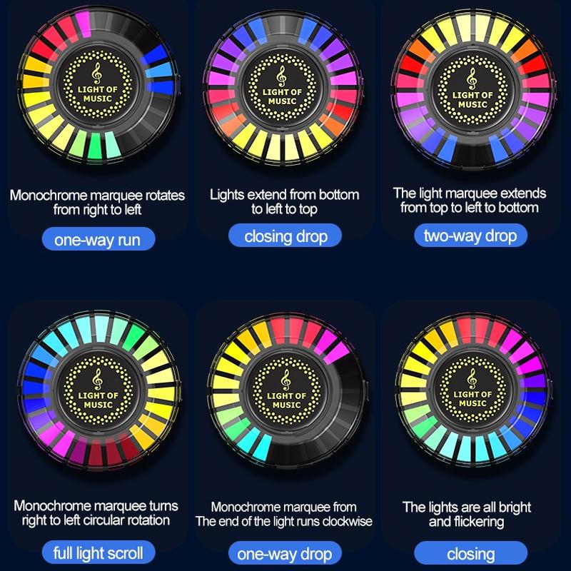 RGB LED Strip Sound Control Atmosphere Lights Smart App Control Rhythm Music Lamp for Car Bar Room Gaming Desktop Decoration