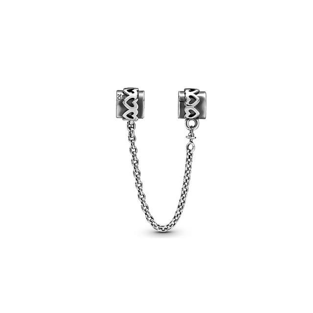 Tone Sparkling Clear Sparkle Round For Women Safety Chain Charm Bead Fit Bracelets Pendant Diy JewelryTrendy Chain