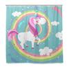 Lovely Cartoon Unicorn Shower Curtain Smiling Animal Poop A Rainbow Waterproof Fabric Bathroom Curtains Mildew Resistant Curtain