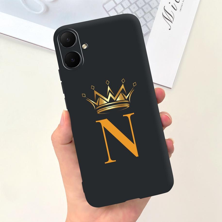 For Samsung Galaxy A05 Case A05S Cover SM-A055F SM-A057F Funda Cute Letters Crown Phone Case on Samsung A05 A 05 A 05S Soft Capa