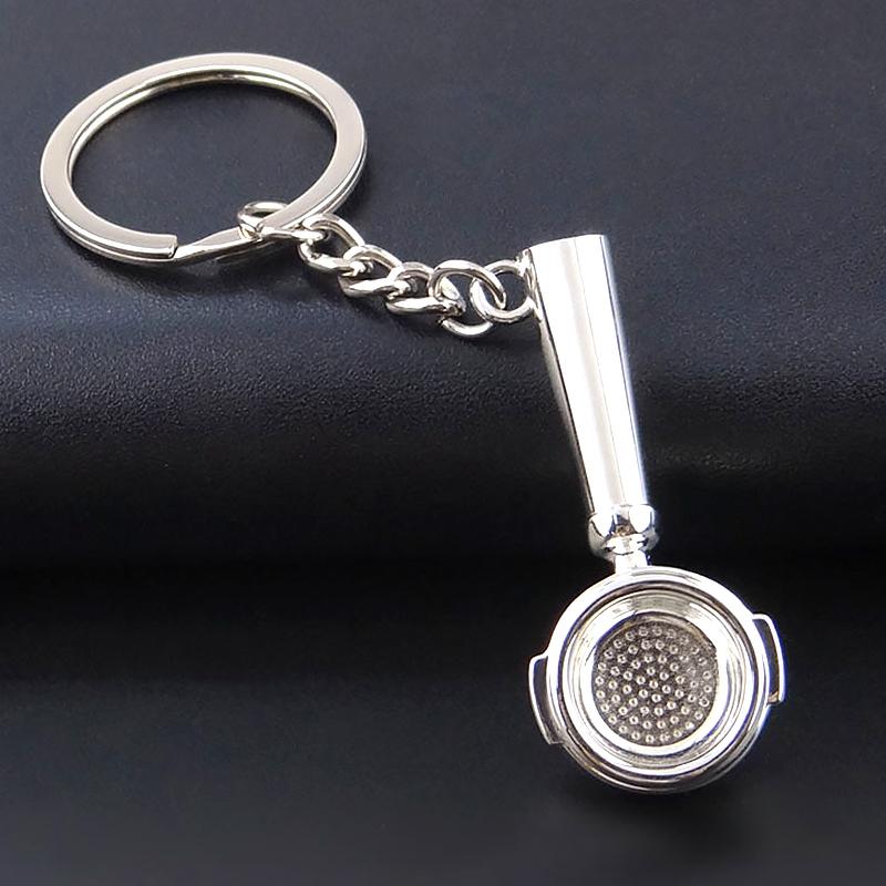 1PC Alloy Simulation Keyring Decoration Coffee Portafilter Pendant Gift Keychain Car Fashion Crafts Coffee Bag