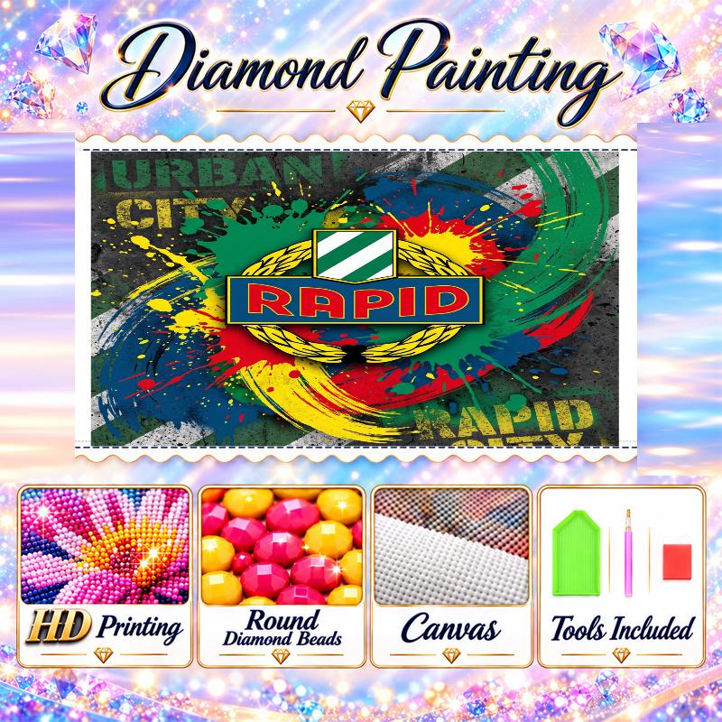 Rapid Wien FC Diamond Painting Kit 5D Full Drill DIY Diamond Mosaic Wall Art Home Decor
