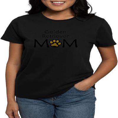 CafePress Golden Retriever Mom T Shirt Womens Cotton Dark Graphic T-Shirt
